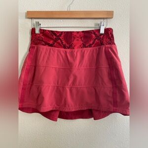 Lululemon Pace Rival ll Skirt Cranberry Mini Ziggy Snake Red Tide Size 4
